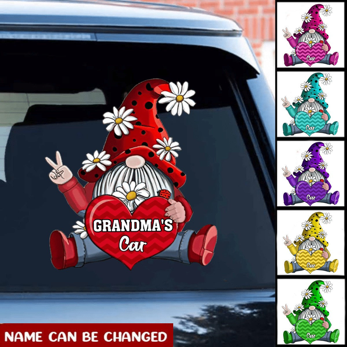 Grandma Mom Doll With Heart Personalized Decal