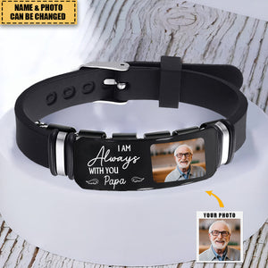 I Am Always With You Memorial Sympathy Gift - Personalized Photo Bracelet