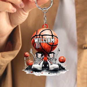 This Is My Basketball And Sneakers Personalized Acrylic Keychain, Gift For Basketball Lovers