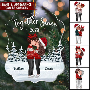 Couple Hugging Each Other - Personalized Ornament