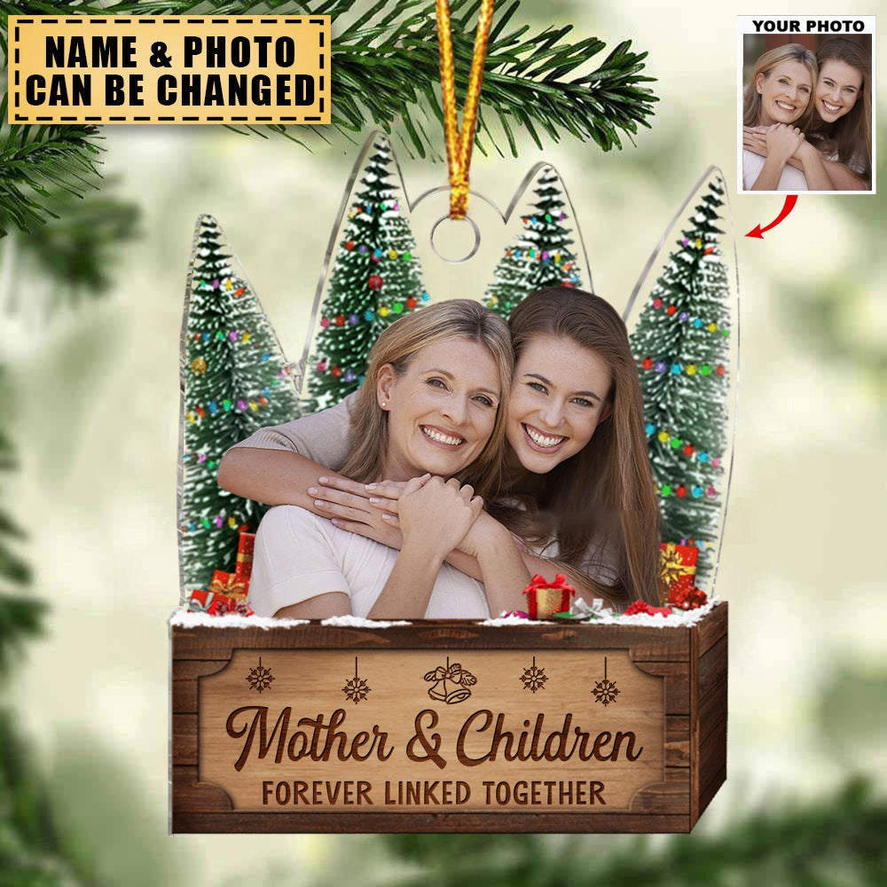 Transparent Ornament - Mother Daughters Forever Linked Together - Custom from Photo