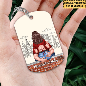 Man Holding Woman Back View - Personalized Acrylic Keychain
