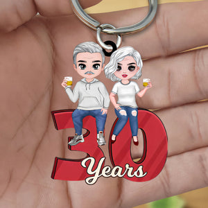 Personalized Anniversary Couple Annoying Each Other And Still Going Strong Keychain