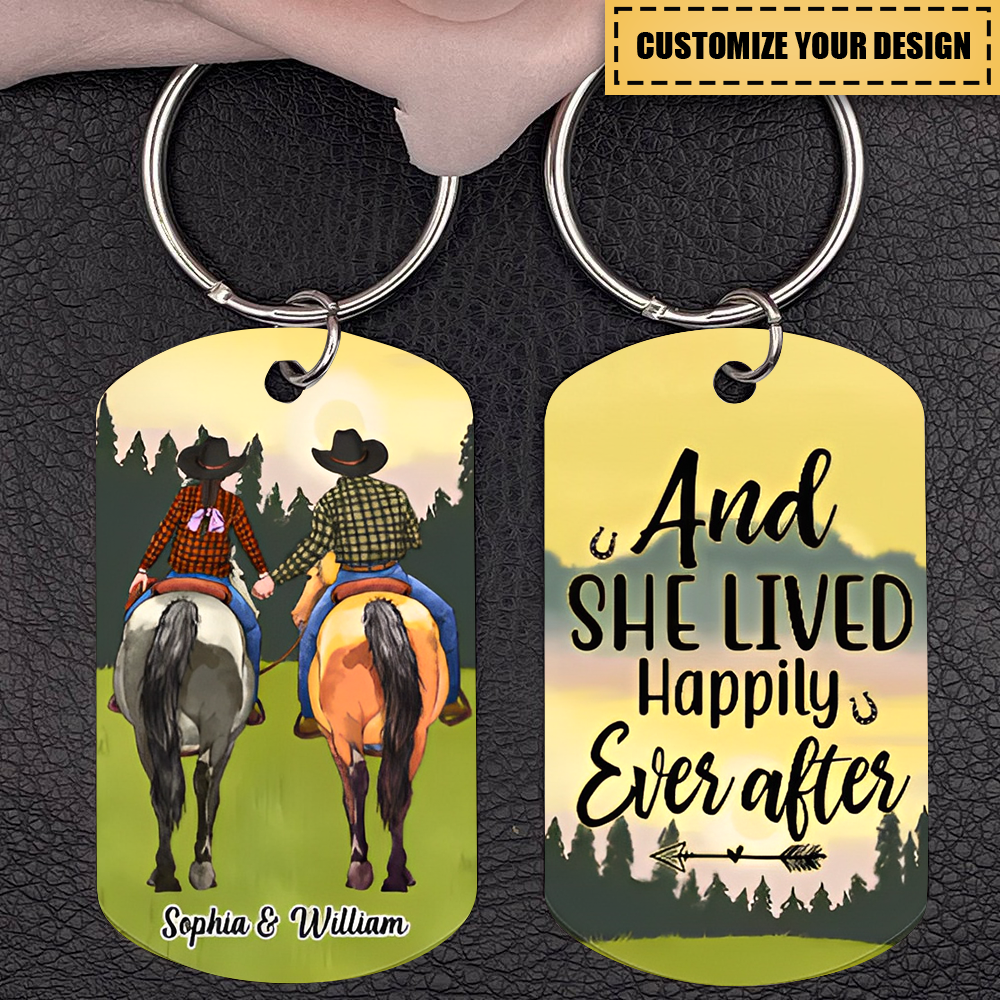 Couple Riding Horses - Best Gift For Couple, Horse Lovers - Life Is A Beautiful Ride- Personalized Stainless Steel Keychain