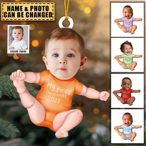 Transparent Christmas Ornament - Christmas Gifts - My First Christmas 2023 - Custom Ornament from Photo