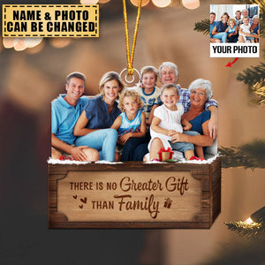 Transparent Ornament - Xmas 2023 - Family - There Is No Greater Gift Than Family - Custom from Photo