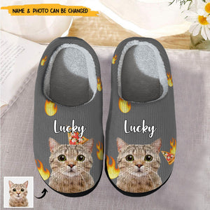 Custom Photo Dog Cat Plush Slippers