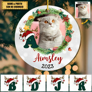 Personalized Pet Christmas Circle Ornament