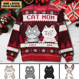 Best Cat Mom Ever - Personalized Ugly Sweater