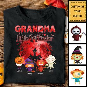 Grandma Mommy Of Little Monsters - Personalized Shirt