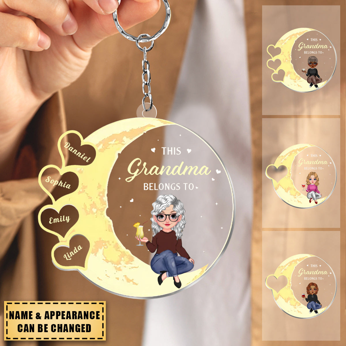 This Grandma belongs to personalized acrylic keychain