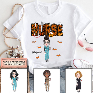 Halloween Nurse - Personalized Custom T-Shirt - Nurse's Day, Halloween, Appreciation Gift For Nurse
