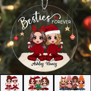 Doll Besties Christmas Checkered Pants Personalized Acrylic Ornament