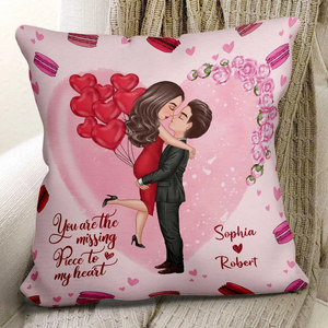 Doll Couple Kissing Hugging Personalized Pillow - Gift For Him Gift For Her