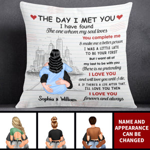I Love You Forever And Always - Hugging Couples - Personalized Pillow