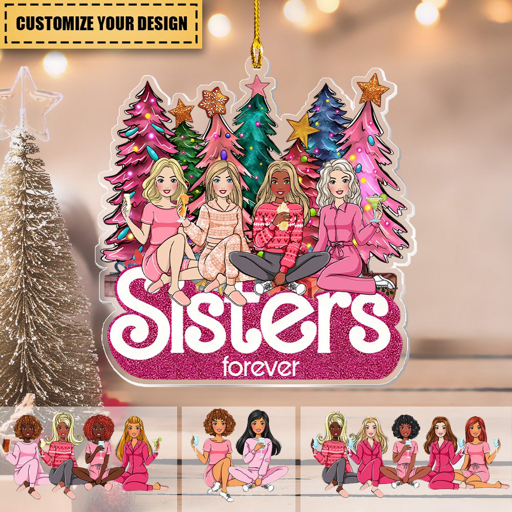 Christmas Tree Ornament - Personalized Acrylic Ornament - Best Friends Gifts - Sisters Forever