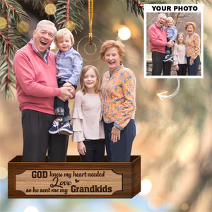 God Knew My Heart Needed Love - Personalized Custom Photo Mica Ornament - Christmas Gift For Family Member, Mom, Dad, Grandma, Grandpa