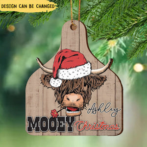 Christmas Highland Cow Custom Name, Love Cow Breeds Farm Cattle Personalized Ornament