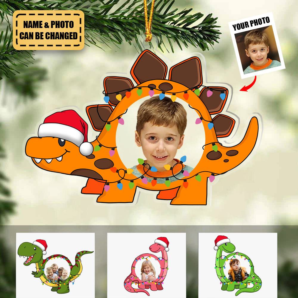 Transparent Ornament - Custom Transparent Ornament from Photo - Christmas Dinosaur - Brontosaurus