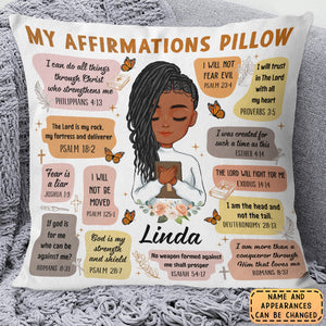 Christian Bible Verse Affirmations - Personalized Pillow