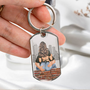 God Knew My Heart Needed You - Personalized Engraved Stainless Steel Keychain