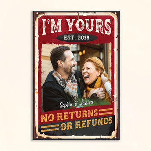(Photo Inserted) No Returns Or Refunds - Personalized Poster