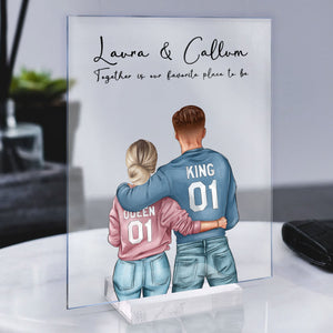 Together Is Our Favorite Place To Be - Personalized Acrylic Plaque - Birthday, Loving Gift For Couple, Boyfriend, Girlfriend, Husband, Wife, Lover