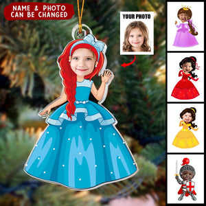 Knight Boy, Princess Girl For Kids - Personalized Photo Ornament